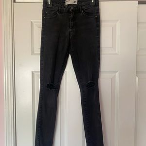 black jeans with rips on knees. my favorite jeans ever, just too small on me now